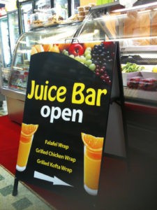 juice bar sign by isprint Sydney